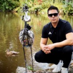 Skulptur Reiher, Ansicht von vorne, mit Nikolay Ninov