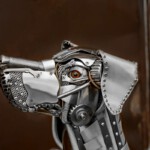 Skulptur Hund - Ansicht Kopf von links