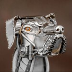 Skulptur Hund - Ansicht von vorne rechts